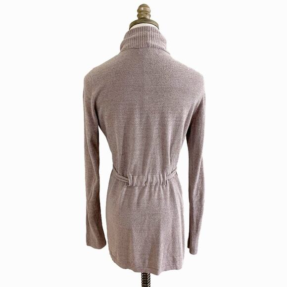 Barefoot Dreams Tan Cardigan Sweater Women's Size Small Tie Belt Waist Pockets - Picture 4 of 8